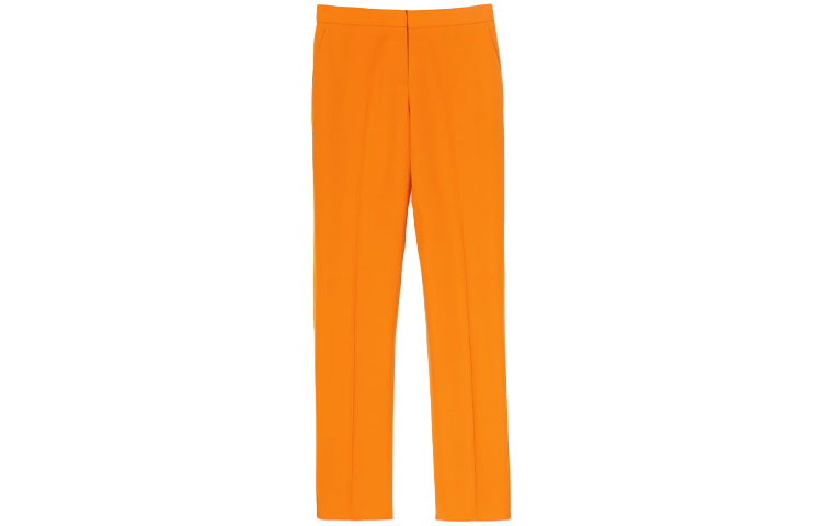 (Women) Burberry Orange Tailored Silk Wool Trousers 80393231
