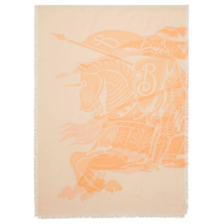 (Women) Burberry Orange Wool Scarf with Knight Pattern Print for Women. 80990981 圖 2
