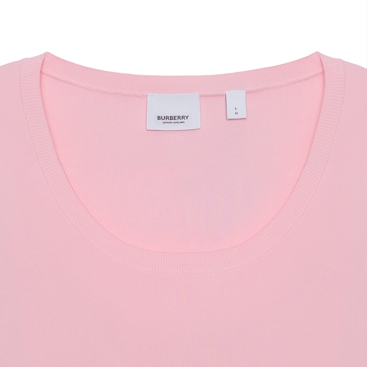 Sizing (W) Vestido Burberry Rosa Orquídea Monograma Manga Larga Stretch 80391791