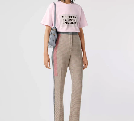 (Women) Burberry Oversize Letter Logo Print Loose Cotton T-Shirt Women Pink 80268821 Sizing (Women) Burberry Oversize Letter Logo Print Loose Cotton T-Shirt Women Pink 80268821