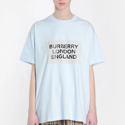 (W) Camiseta Suelta Burberry Logo Grande Estampado Azul Claro 80264751 Shop (W) Camiseta Suelta Burberry Logo Grande Estampado Azul Claro 80264751