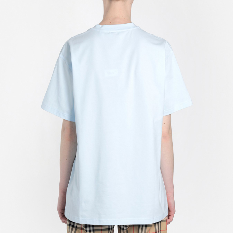 (Women) Burberry Oversize Logo Print Loose T-Shirt Light Blue 80264751 圖 7