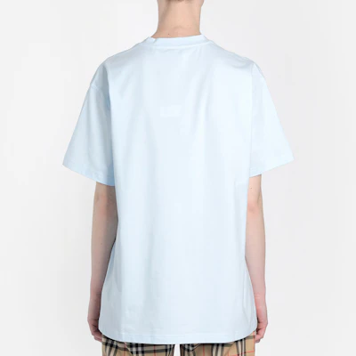 (W) Camiseta Suelta Burberry Logo Grande Estampado Azul Claro 80264751 Sizing (W) Camiseta Suelta Burberry Logo Grande Estampado Azul Claro 80264751