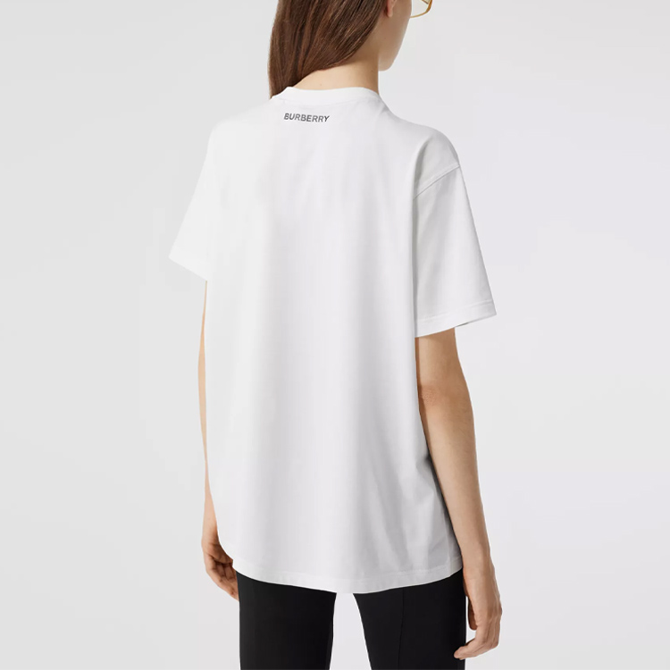 (Women) Burberry Oversized Logo Print T-Shirt White 80360411 圖 5