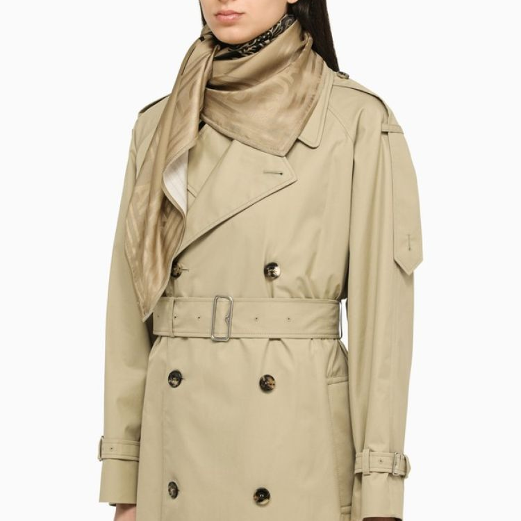 (Women) Burberry Pattern Design  Scarf Beige Silk Scarf. 80720741 圖 4