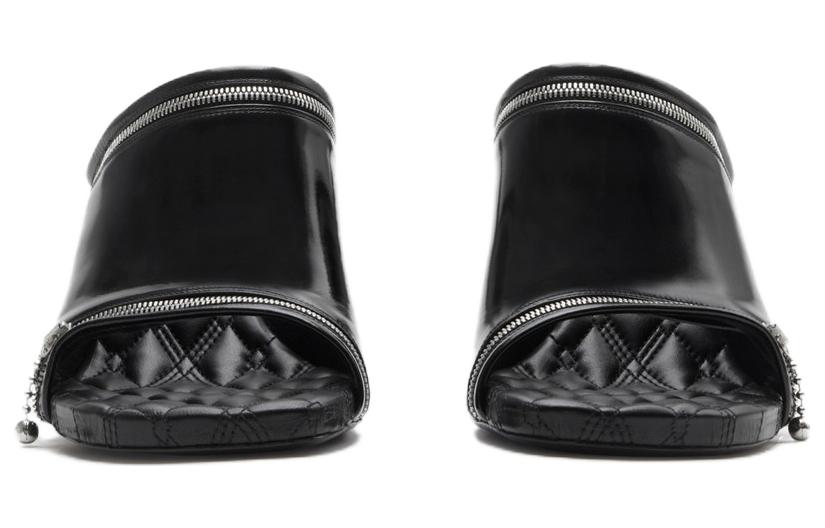 (W) Burberry Peep 'Black Leather Slides' 圖 2