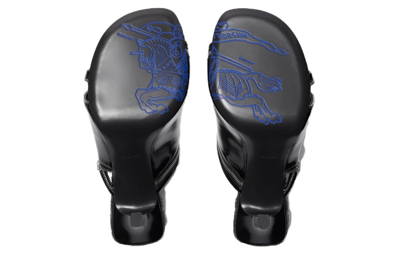 (W) Burberry Peep 'Black Leather Slides' 圖 5