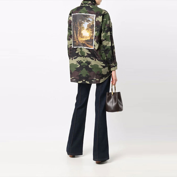 Purchase (W) Burberry 照片迷彩綠色單排扣休閒長袖襯衫 80437291