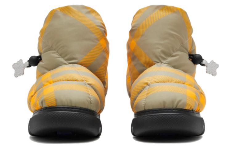 (W) Burberry Pillow 'Equestrian Knight Check Insole' Short Boots Yellow Grey 圖 3