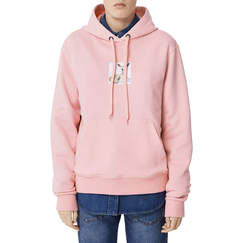 (Women) Burberry Pink Deer Print Cotton Hoodie 80246541 圖 4
