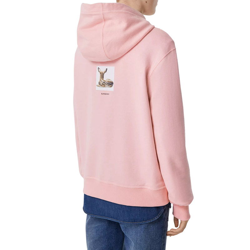 (Women) Burberry Pink Deer Print Cotton Hoodie 80246541 圖 5