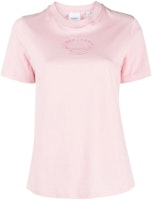 (Women) Burberry Pink Embroidered Logo Badge Crewneck T-Shirt Women SS23 Casual Tee. 80709161 (Women) Burberry Pink Embroidered Logo Badge Crewneck T-Shirt Women SS23 Casual Tee. 80709161