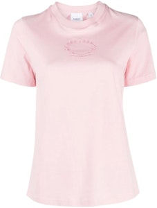 (W) Burberry Pink Logo Bordir Badge Crewneck T-Shirt Wanita SS23 Kaos Kasual. 80709161 Buy (W) Burberry Pink Logo Bordir Badge Crewneck T-Shirt Wanita SS23 Kaos Kasual. 80709161