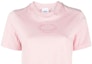 Sizing (W) Burberry Pink Logo Bordir Badge Crewneck T-Shirt Wanita SS23 Kaos Kasual. 80709161