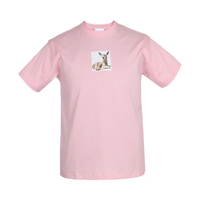 (Women) Burberry Pink Fawn Print Short Sleeve Crew Neck T-Shirt for Women 80246521