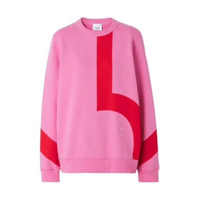 (Women) Burberry Pink Geometric Print Crewneck Pullover Sweatshirt. 80471371