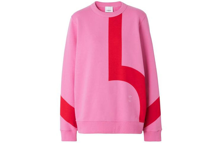 Order (Women) Burberry Pink Geometric Print Crewneck Pullover Sweatshirt. 80471371