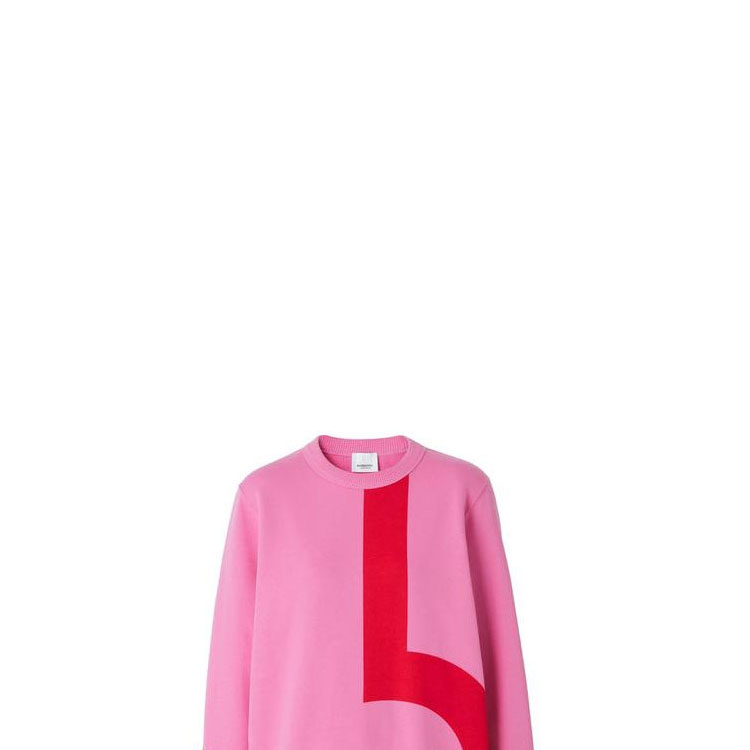 Sizing (Women) Burberry Pink Geometric Print Crewneck Pullover Sweatshirt. 80471371