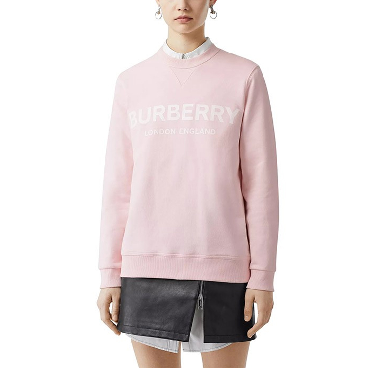 Details for (W) 博柏利粉色logo印花圆领卫衣 80089041