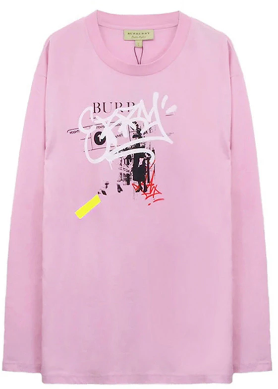 women-burberry-pink-loose-fit-sweatshirt-with-graffiti-logo-print-80011841
