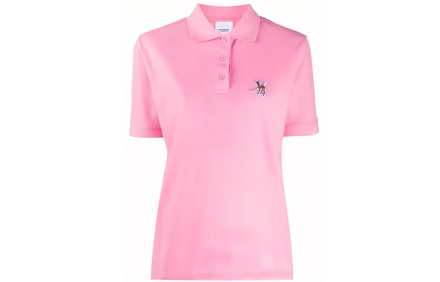 (Women) Burberry Pink Polo T-Shirt with Deer Print 80333901
