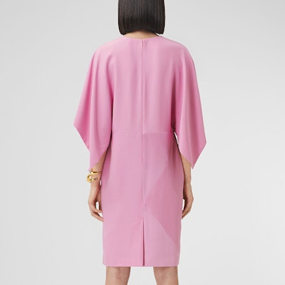 (W) Vestido Burberry Rosa de Seda con Cremallera y Diseño de Capa. 80472481 Shop (W) Vestido Burberry Rosa de Seda con Cremallera y Diseño de Capa. 80472481