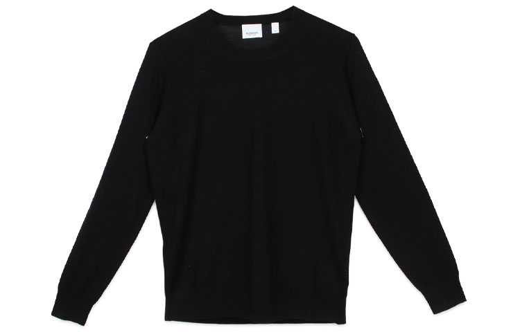 Order (W) バーバリー 無地 ブラック クルーネック ニット セーター 長袖 80170191