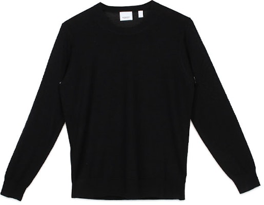 (W) バーバリー 無地 ブラック クルーネック ニット セーター 長袖 80170191 Order (W) バーバリー 無地 ブラック クルーネック ニット セーター 長袖 80170191