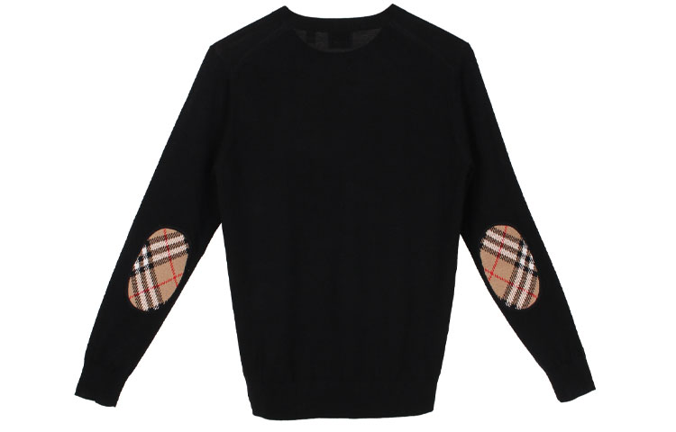 Lookbook (W) バーバリー 無地 ブラック クルーネック ニット セーター 長袖 80170191