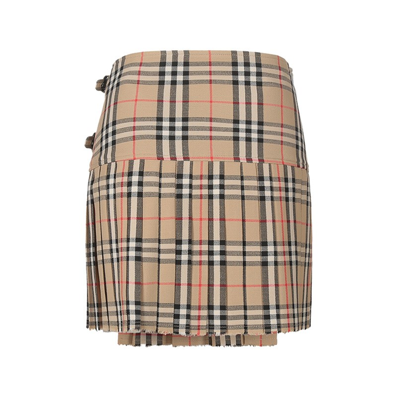 Lookbook (W) Burberry Skirt Pleated Checkered Kasual Beige 8025832