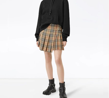 (W) Burberry Skirt Pleated Checkered Kasual Beige 8025832 Details for (W) Burberry Skirt Pleated Checkered Kasual Beige 8025832