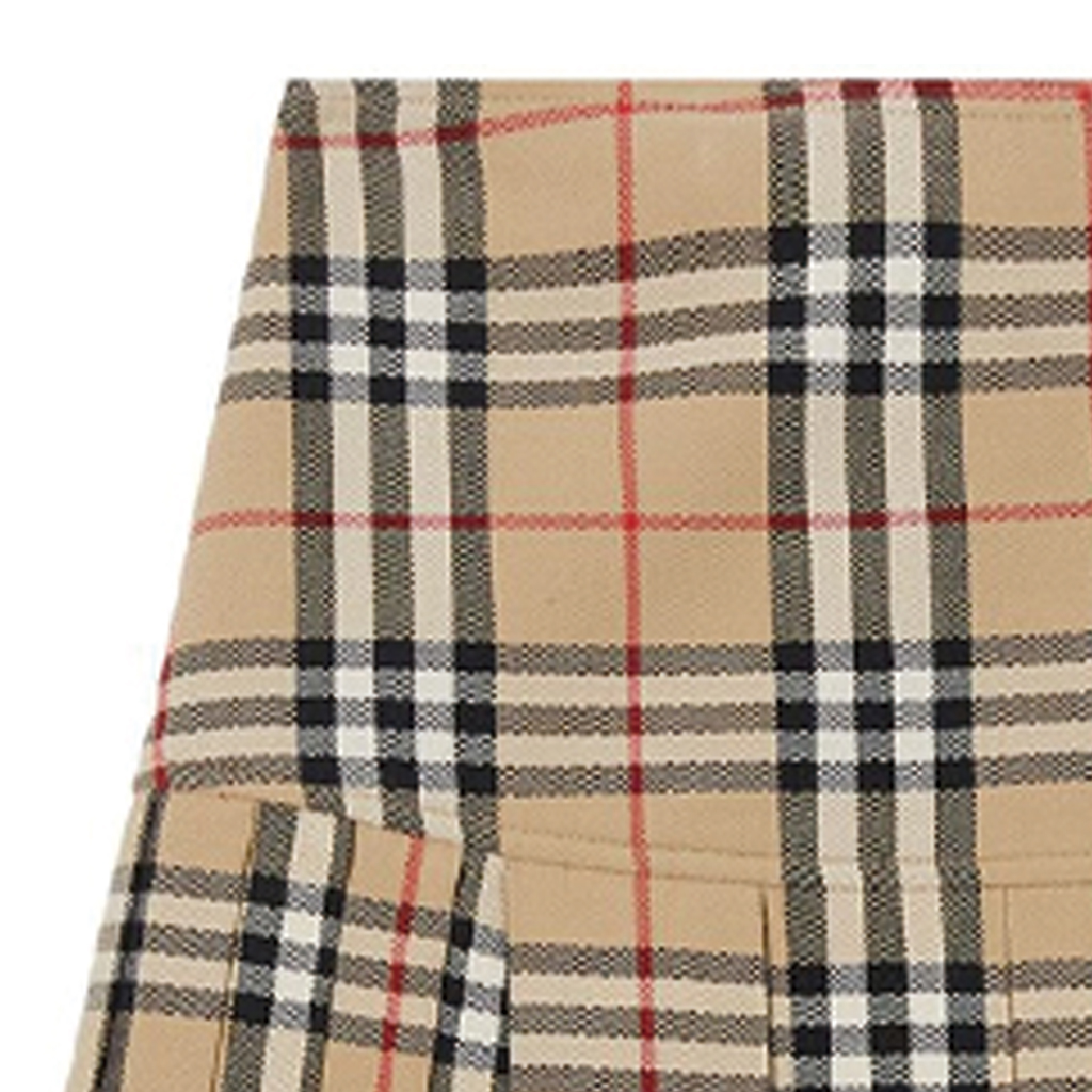 Sizing (W) Burberry Skirt Pleated Checkered Kasual Beige 8025832