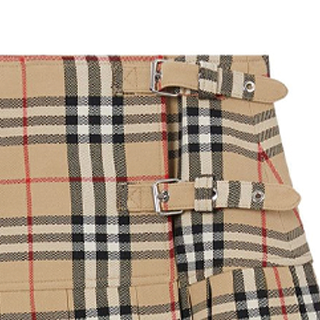 Cheap (W) Burberry Skirt Pleated Checkered Kasual Beige 8025832