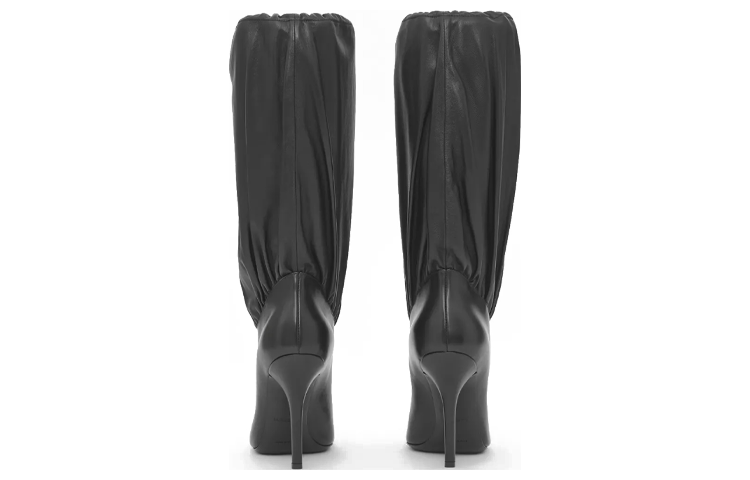 (W) Burberry Plongé Leather Drawstring Boots 'Black' 圖 4