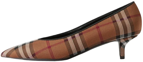 (Women) Burberry Pointed-Toe Check Stiletto Pumps 'Dark Brown' 80669281 (Women) Burberry Pointed-Toe Check Stiletto Pumps 'Dark Brown' 80669281