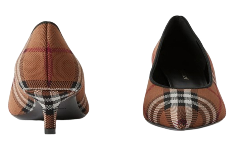 (W) Burberry Pointed-Toe Check Stiletto Pumps 'Dark Brown' 圖 4