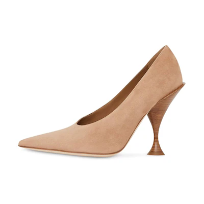 (W) Burberry Pointed-Toe High Heels 'Geometric Brown Suede'