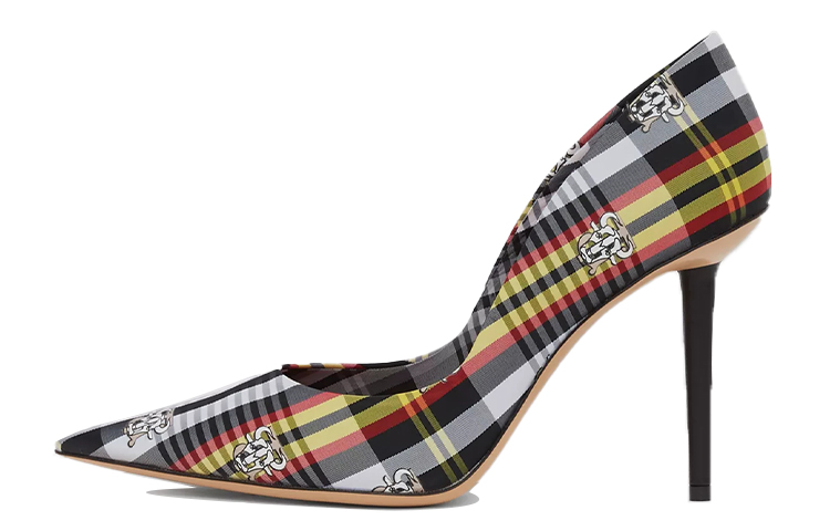 (W) Burberry Pointed High Heels 'Check Nylon Multicolor'