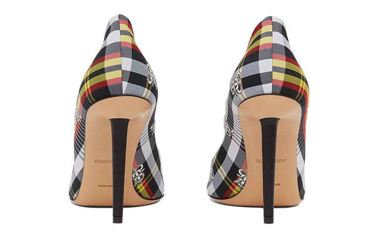 (W) Burberry Pointed High Heels 'Check Nylon Multicolor' 圖 5