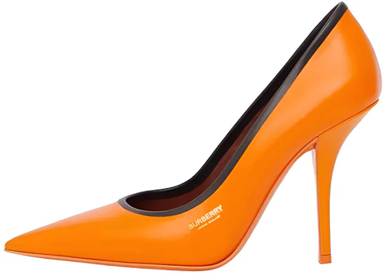 (Women) Burberry Pointed Leather High Heels 'Bright Orange' 80567201 Buy (Women) Burberry Pointed Leather High Heels 'Bright Orange' 80567201