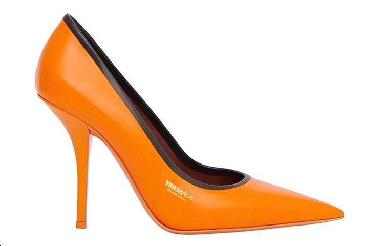 Order (Women) Burberry Pointed Leather High Heels 'Bright Orange' 80567201