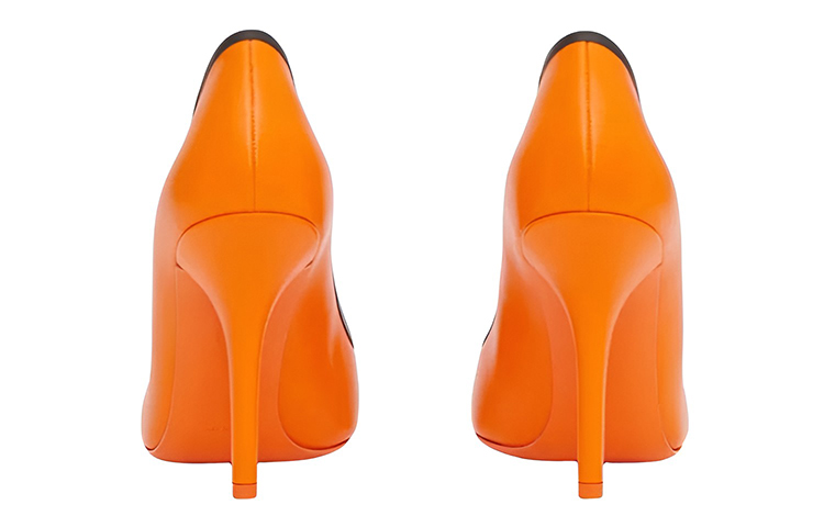 Shop (Women) Burberry Pointed Leather High Heels 'Bright Orange' 80567201
