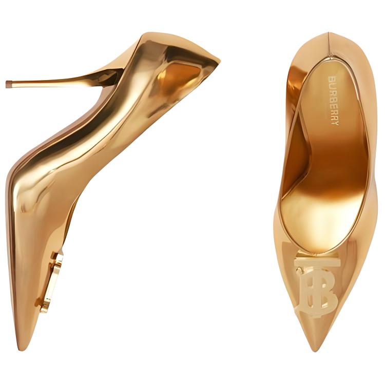 (W) Burberry Pointed Toe High Heels 'Gold' 圖 5