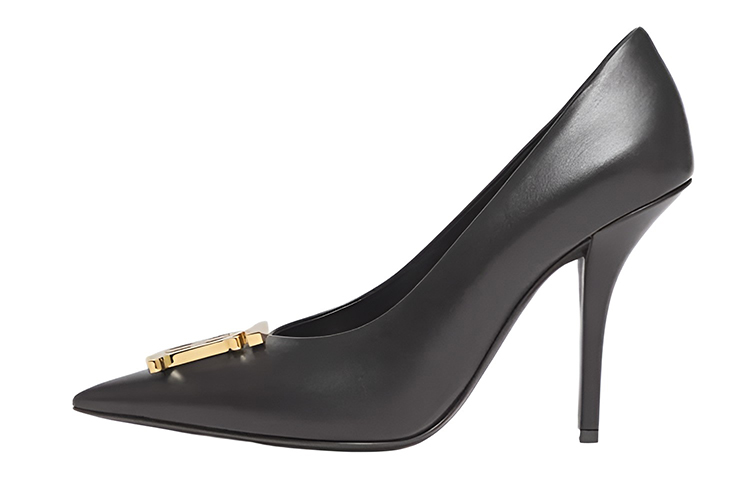 Buy (W) Tumit Tinggi Kulit Hujung Runcing Burberry 'Hitam' 80558891