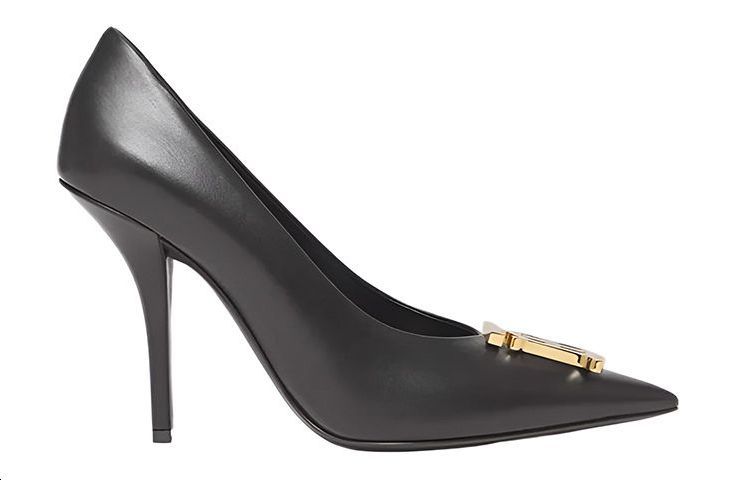 Order (W) Tumit Tinggi Kulit Hujung Runcing Burberry 'Hitam' 80558891