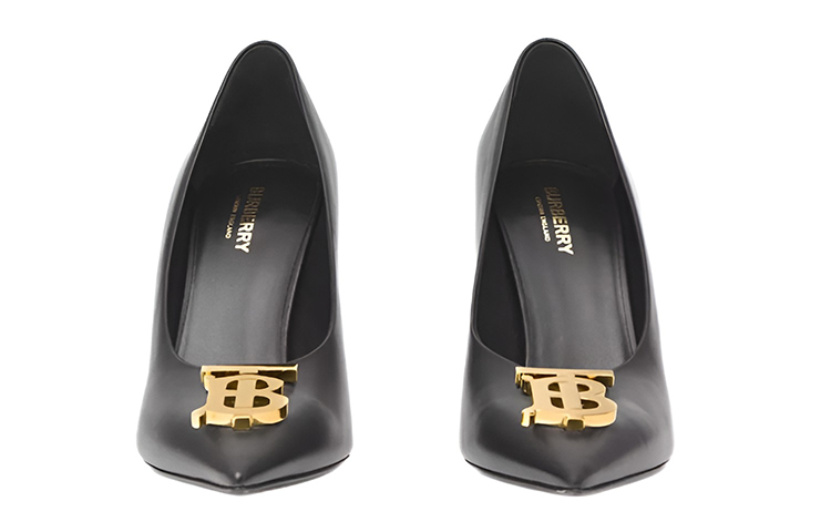 Lookbook (W) Tumit Tinggi Kulit Hujung Runcing Burberry 'Hitam' 80558891