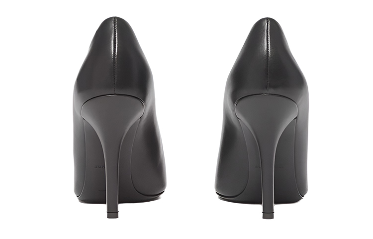 Shop (W) Tumit Tinggi Kulit Hujung Runcing Burberry 'Hitam' 80558891