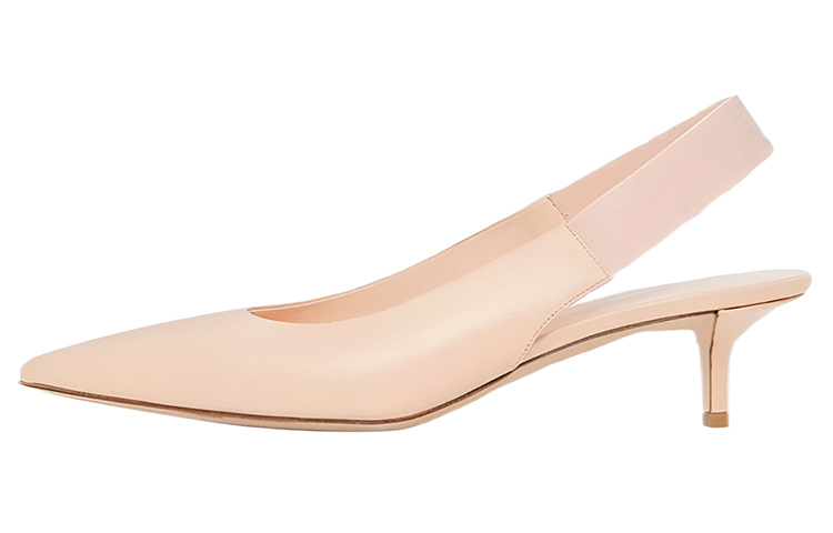 (W) Burberry Pointed Toe Leather Mid-Heel 'Pink'