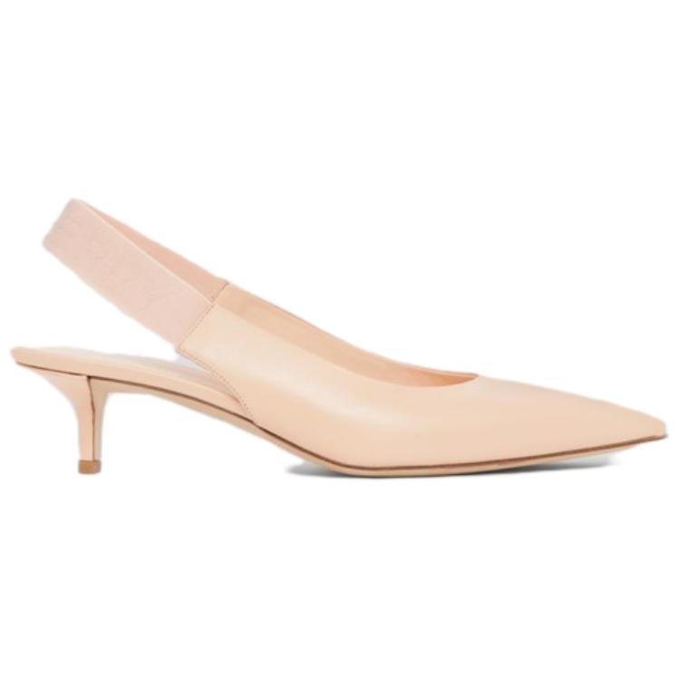 (W) Burberry Pointed Toe Leather Mid-Heel 'Pink' 圖 2