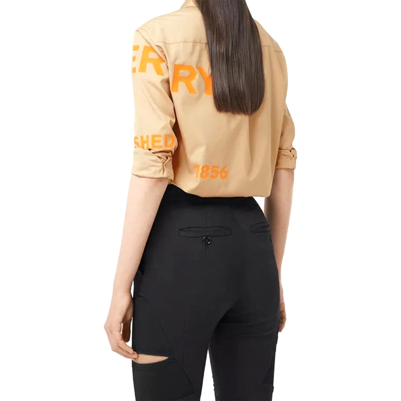 Shop (W) 博柏利印花长袖衬衫 女款 浅橙色 80290061